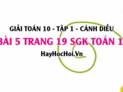 Giải bài 5 trang 19 Toán 10 tập 1 SGK Cánh Diều